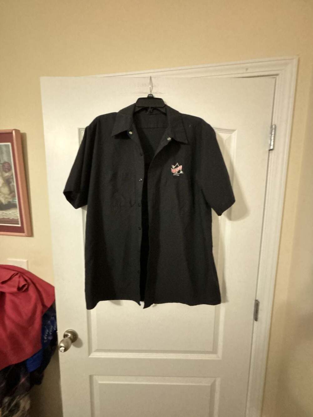 Lucky 13 Tattoo Your Soul Embroidered Black Work Shirt no size tag looks about a